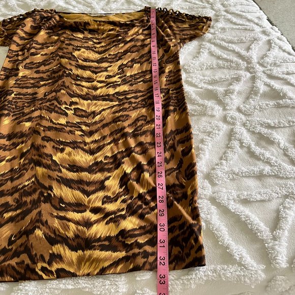 Diane Von Furstenberg DVF Mini Dress Silk Jersey Tiger Animal Print - Picture 12 of 12